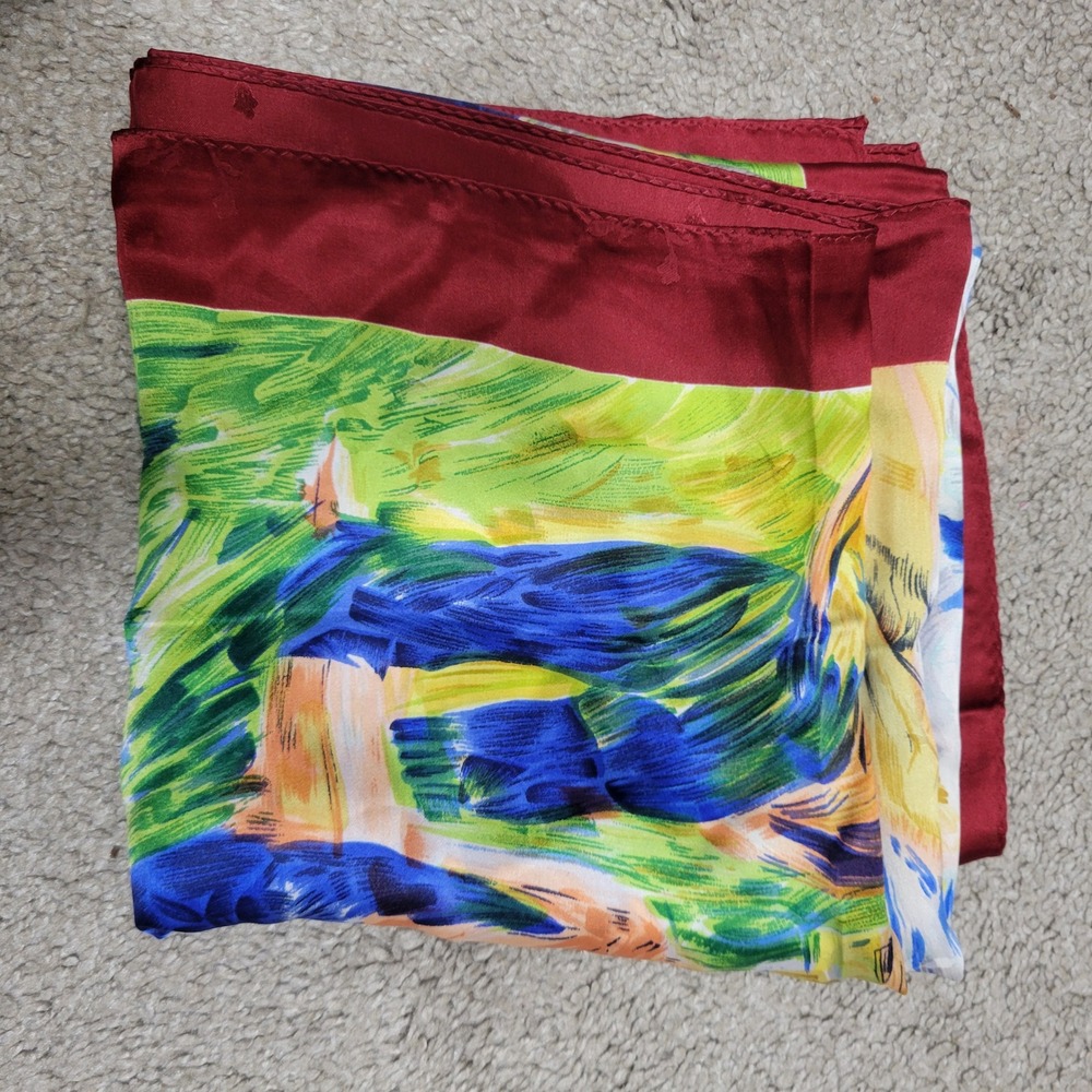 Oarsmen at Chatou 100%‎ Silk Fine Art Scarf Auguste Renoir 34x34 Square - Picture 5 of 5